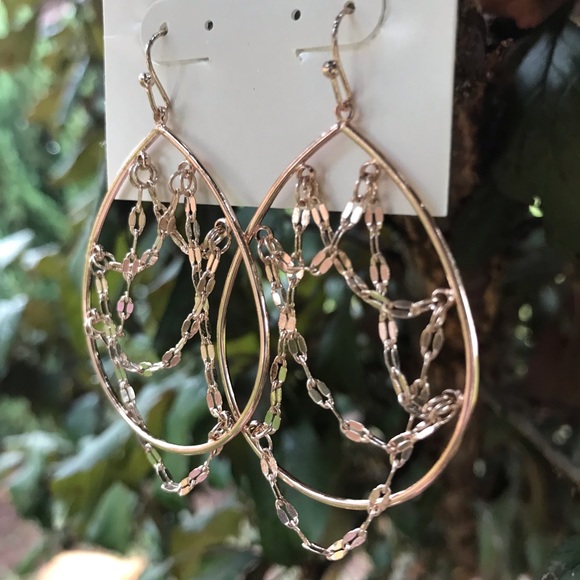 Rose Gold Chandelier Earrings - Picture 3 of 4